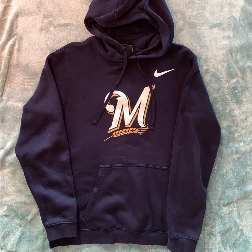 Navy Nike Milwaukee brewers hoodie